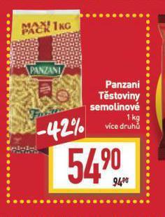 Billa Panzani těstoviny nabídka