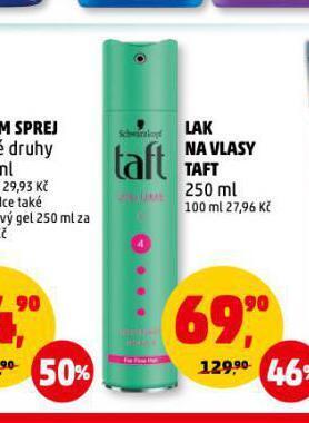 Penny Market Taft lak na vlasy nabídka