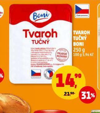 Penny Market Tvaroh tučný boni nabídka
