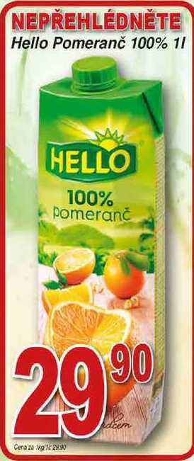 Hruška Hello pomeranč 100% 1l nabídka