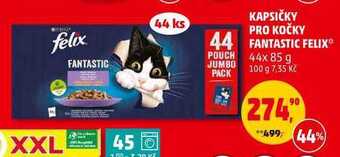 Penny Market Kapsičky pro kočky fantastic felix, 44x 85 g nabídka