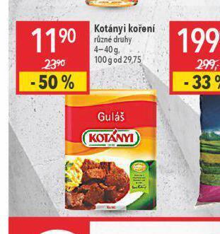 Globus Kotányi koření nabídka
