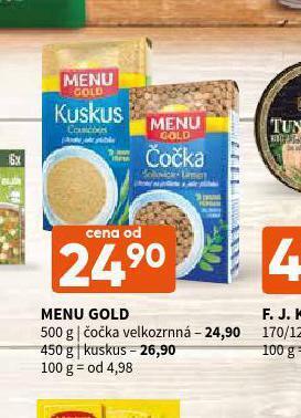 Terno Menu gold kuskus nabídka