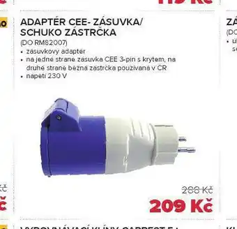 Adaptér cee-zásuvka / schuko zástrčka
