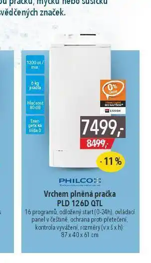 Globus Vrchem plněná pračka philco nabídka