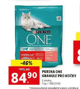 Lidl Purina one granule pro sterilizované kočky nabídka