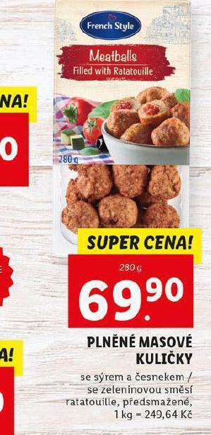 Lidl Plněné masové kuličky nabídka
