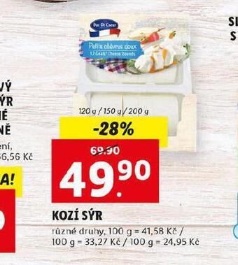 Lidl Kozí sýr nabídka