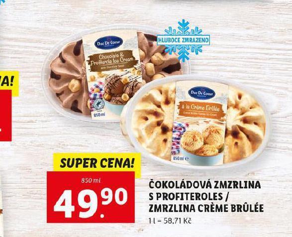 Lidl Čokoládová zmrzlina s profiteroles nabídka