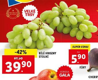Lidl Bílé hrozny stolní nabídka