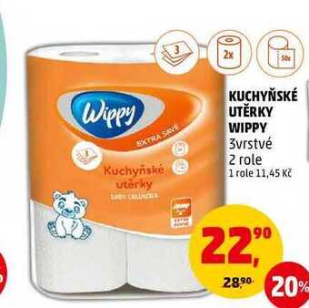 Penny Market Kuchyňské utěrky wippy, 2 role nabídka