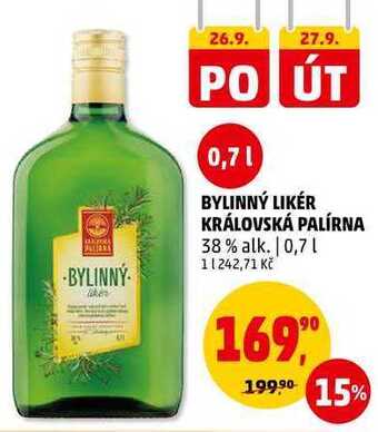 Bylinný likér královská palírna, 0,7 l