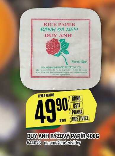 Tamda Foods Duy anh rýžový papír 400g nabídka