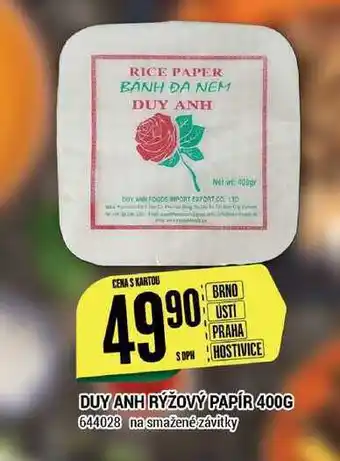 Tamda Foods Duy anh rýžový papír 400g nabídka