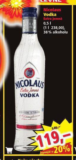 Norma Nicolaus vodka nabídka