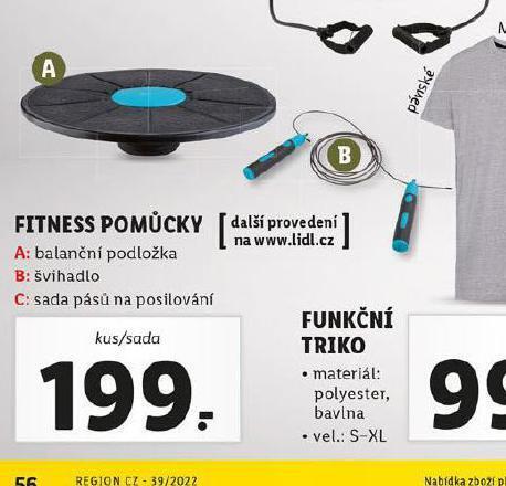 Lidl Fitness pomůcky nabídka