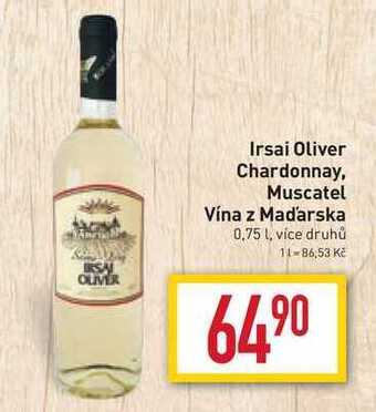 Irsai oliver chardonnay vína z maďarska 0,75l