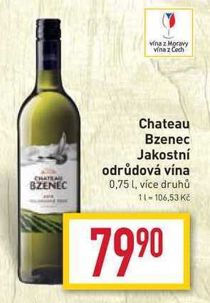 Billa Chateau bzenec jakostní odrůdová vína 0,75l nabídka