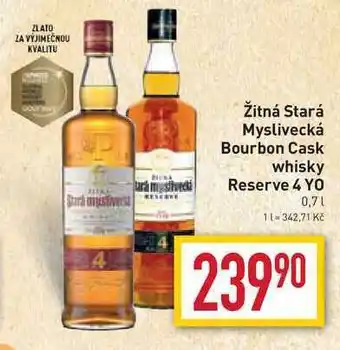 Billa Žitná stará myslivecká bourbon cask whisky reserve 4 yo 0,7l nabídka