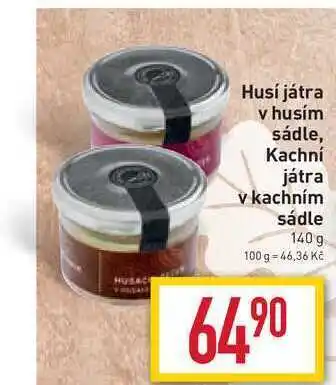 Billa Kachní játra v kachním sádle 140 g nabídka