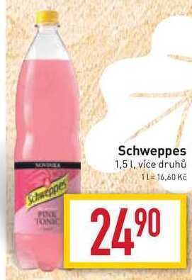 Billa Schweppes 1,5 l nabídka