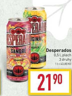 Billa Desperados 0,5 l, plech nabídka
