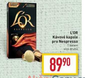 Billa L'or kávové kapsle pro nespresso 1 balení nabídka
