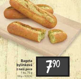 Billa Bageta bylinková z naší pece 1 ks, 75 g nabídka