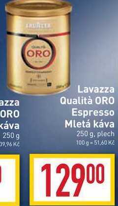 Billa Lavazza qualità oro espresso mletá káva 250 g nabídka