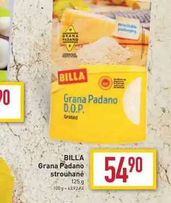 Billa Billa grana padano strouhané 125 g nabídka