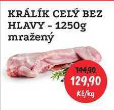 RABBIT řeznictví Králík celý bez hlavy - 1250g, 1 kg nabídka