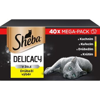 Sheba kapsičky pro dospělé kočky – drůbeží výběr v želé (40×85 g)
