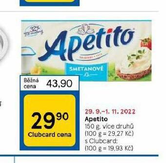Tesco Apetito nabídka