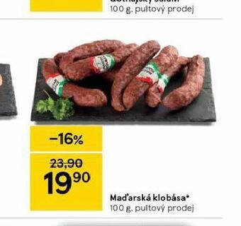 Tesco Maďarská klobása nabídka