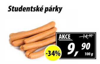 ZEMAN Studentské párky, 100 g nabídka