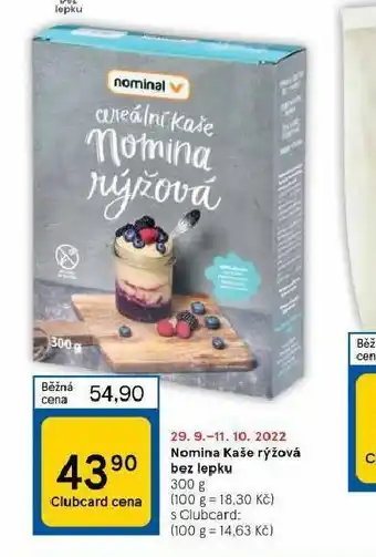 Tesco Nomina kaše rýžová bez lepku nabídka