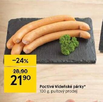 Tesco Poctivé vídeňské párky nabídka