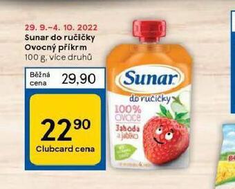 Tesco Sunar do ručičky ovocný příkrm nabídka