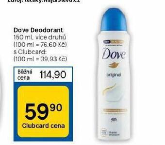 Tesco Dove deodorant nabídka