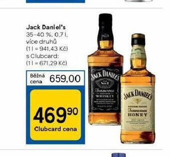 Tesco Jack daniel´s nabídka