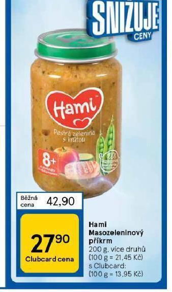 Tesco Hami masozeleninový příkrm nabídka