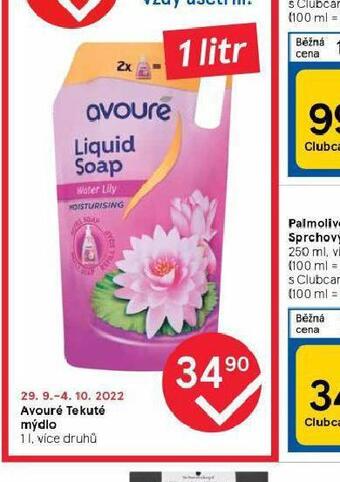 Tesco Avouré tekuté mýdlo nabídka