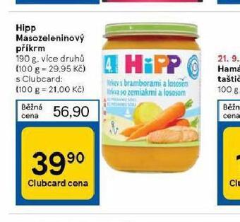 Tesco Hipp masozeleninový příkrm nabídka