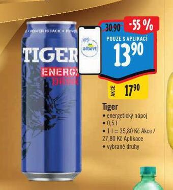 Albert Tiger energy drink nabídka
