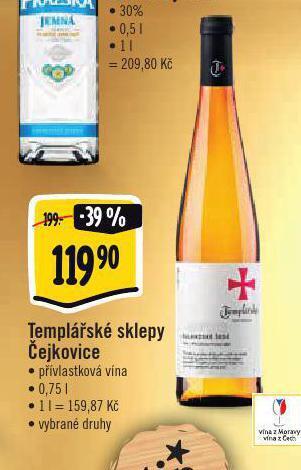 Albert Templářské sklepy čejkovice nabídka