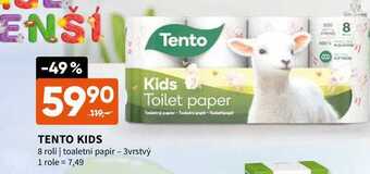 Terno Tento kids 8 rolí | toaletní papír - 3vrstvý nabídka