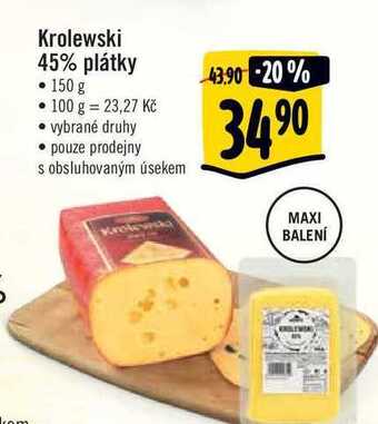 Albert Krolewski 45% plátky 150 g nabídka