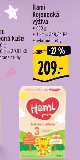 Albert Hami kojenecká výživa 600 g nabídka