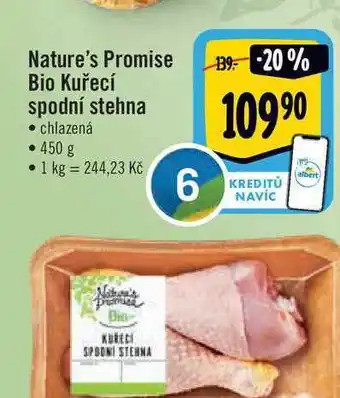 Albert Nature's promise bio kuřecí spodní stehna • chlazená • 450 g nabídka