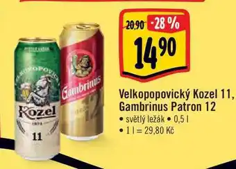 Albert Gambrinus patron 12 • světlý ležák 0,5 l nabídka